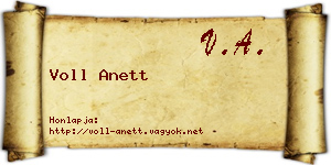 Voll Anett névjegykártya